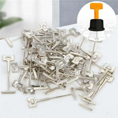 Lot de 300 aiguilles de rechange réutilisables en acier pour système de nivellement de carrelage pour sol, nivelleur, clips de carrelage, entretoises, matériau de positionnement du carrelage ou outil