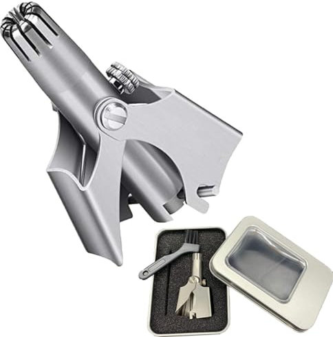 Tondeuse de nez rotative manuelle en acier inoxydable pour homme et femme