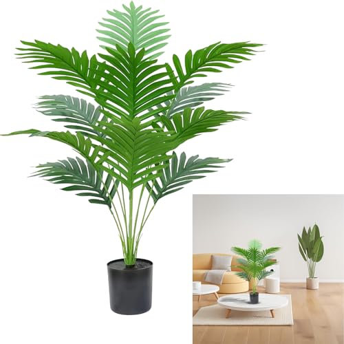 Azonelife Kunstpalme Fake Pflanzen, 70cm Künstliche Palme Groß im Topf, Kunstpflanzen Dekopalme, Tropische Palmen Pflanzen, Plastik Kunstpalme Pflanze Deko für Wohnzimmer Schlafzimmer, 1Pack