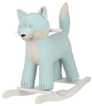 Kikka Boo Animal à Bascule Renard en Peluche avec poignées en Bois Turquoise Jusqu'à 30 kg