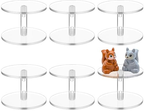 BENECREAT 6 ensemble Présentoirs en Acrylique Support D'Affichage pour Barre Ronde 7x5cm Socle D'Affichage de Miniatures Volantes pour L'Affichage de Bijoux en Pierres Précieuses Décoration de Table