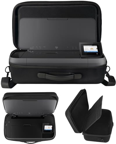 Tasche für HP OfficeJet 250 mobiler Multifunktionsdrucker (CZ992A), Tragetasche für hp officejet 250 mobiler all-in-one-drucker ePrint, Innenfächer für Zubehör, Druckerpapier und Dokumente, Schwarz