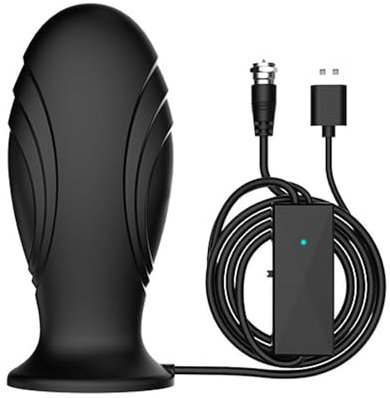 Antena TV Interior Exterior, YiYunTE Portátil Digital Amplificador Antena TVs con Cable y Base Magnética, Recepción Larga Distancia 360° Amplificador de Señal TV Soporta Canale Locale 4k 1080P