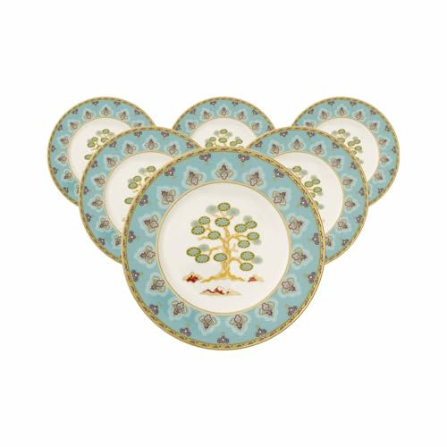 Villeroy & Boch Samarkand Aquamarin Lot de 6 assiettes à pain, 16 cm, petites assiettes à dessert avec décor oriental, porcelaine de qualité supérieure, multicolore/bleu