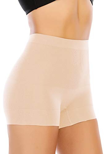 Womens Seamless Shaping Boyshorts Panties Tummy Control Underwear Slimming Shapewear Slip Shorts(#A2 Beige(light Tummy Control),Medium)