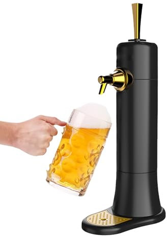 Máquina de Cerveza de Barril, Espumador de Cerveza de Escritorio con Vibración de Alta Frecuencia y Función de Enfriamiento, a Batería, Dispensador de Cerveza Extraíble