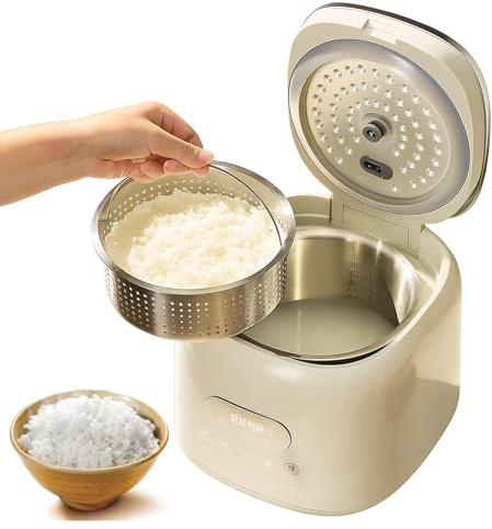 Låg Sockerriskokare, 2,5l Liten Riskokare, Multikok Med Korgen, 24 Timmar Keep Warm & Laying Timer, 8 Preset Menyer För Vitt/brunt Ris, Gröt