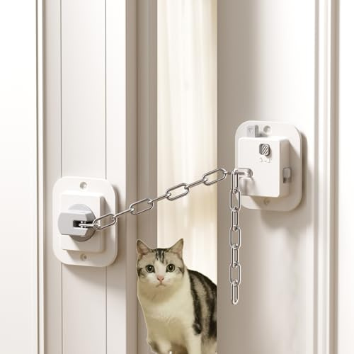 YEYA Cat Door Latch Holder - Adjustable Strap from 1.5 to 10, 1-Pack Door Stopper & Prop to Keep Door Open for Cats & Toddler, No Tools Required