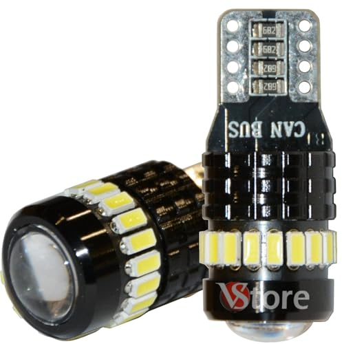 VS 2 Lampade LED T10 (18 SMD 3014) (1 SMD 3030) 6500K BIANCO Brillante HID Canbus No errore Per Auto Targa Posizione Luci Interni Esterno Moto Barca 12V