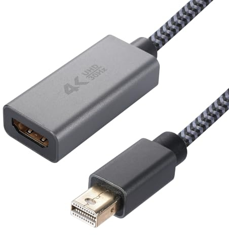 LUIRSAY 4K Mini DisplayPort auf HDMI Adapter 0.2M, Mini DP auf HDMI Monitor Adapter Kabel für Thunderbolt 1/2, 4K@30Hz, Kompatibel mit Mac-Book, i-Mac, Surface