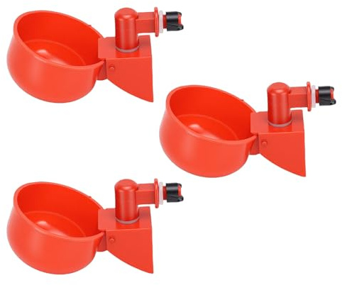 Pssopp Tazze per Forniture per Pollame e Bestiame, Mangiatoia Automatica per Acqua per Pollame con Punta da Trapano Elettrica per Pulcini di Anatra, Tacchini d'oca, 10 Bicchieri per Abbeveratoio