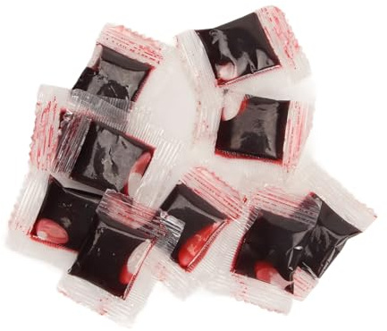 Generic 10 Sacchetti 3 Ml per Halloween, Trucco Teatrale Realistico con Sangue Finto per Effetti Simulati per Programmi TV Cinematografici