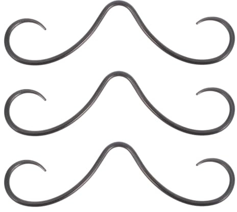 Healeved Anillo de septum con forma de bigote (3 piezas) - Anillo de septum de acero inoxidable para hombres y mujeres - Joyería para piercing de nariz con forma de bigote, ideal para fiestas de