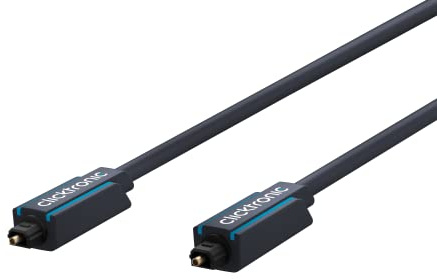 Clicktronic Casual opto-kabel, optisk digital ljudkabel med 3,5 mm adapter, 2,0 m, RAL, 2 m