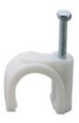 Bulk Hardware Cable Clips- Round White- 6mm For Tv Co-Axial (100 Pcs) HQ