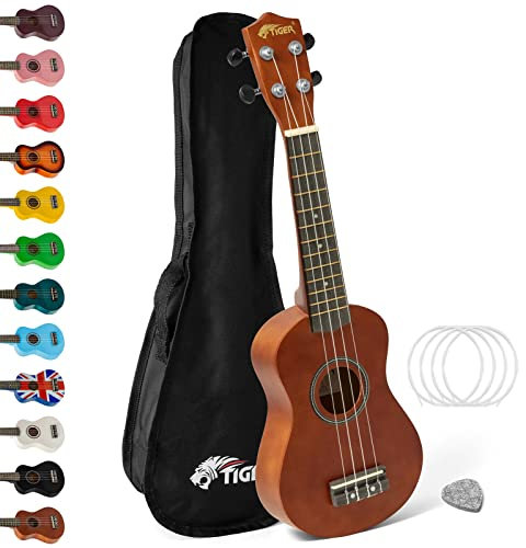 Tiger UKE12-NT Sopran Ukelele mit Tasche - Natürlich