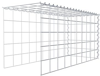 GABIONA Cesta de piedra rectangular de 10 x 10 cm, profundidad de 40 cm, cesta de cultivo tipo 4, cierre de espiral, galvanizada (100 x 50 x 40 cm)