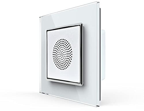 Luxus-Time Livolo VL-C7-LY-03-11-VL-C7-SR-11 - Altoparlante Bluetooth da incasso, con cornice in vetro, colore: Bianco