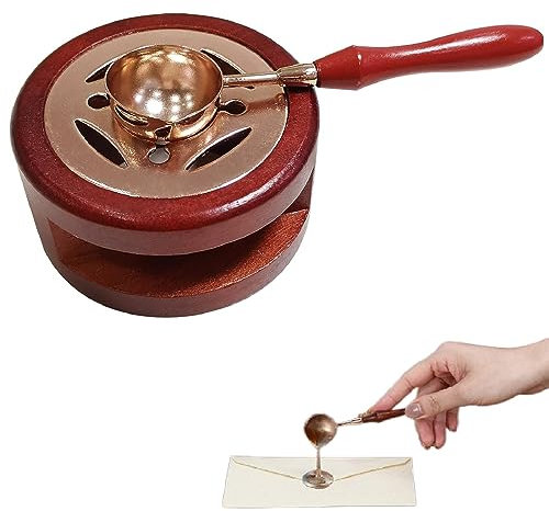 Calentador de Sellos de Cera,Kit de Cera Para Horno de Fusión,Herramienta de Sello de Cera,Sellos de Lacre Horno,Cuchara y Horno de Sellado de Cera,Para Manualidades Sello Cera Sello Herramienta DIY