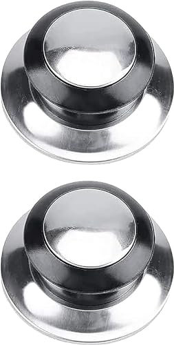 Pomo Universal Para Tapadera de Sartén y Olla 65mm - Tirador de Tapa Cacerola Aluminio + PVC - Pack de 2