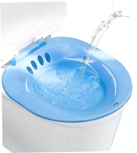 Bath pour les toilettes, siège portable pour les hémorroïdes, salle de bain post-partum, bains de siège, bidet (bleu)
