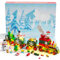 D-FantiX Adventskalender 2025 Weihnachten Zug Bausteine mit LED-Licht, Erwachsene Kinder 24 Tage Weihnachten Countdown Geschenk, Urlaub Adventskalender Spielzeug für Jungen Mädchen Teens Alter 6-12