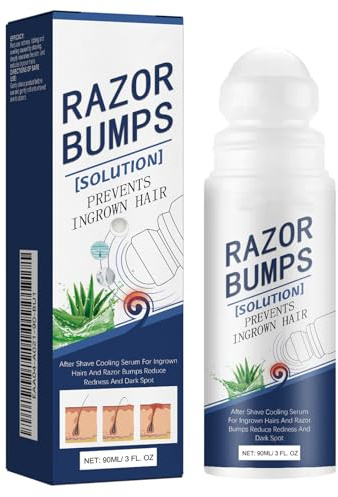 Razor Bumps for Women and Men, After Shave Solution Roll-On for Ingrown Hairs, Razor Bump for Face,Neck, Legs, and Underarm Area, Ingrown Hair Serumazor，Smooth Skin(90ml)