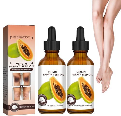 Huile de Graines de Papaye éclaircissante Pour la Peau, Huile Super Blanchissante Papaya Réparatrice Corps, Hydratant Visage Et Corps Nourrissant(2 Pièces)