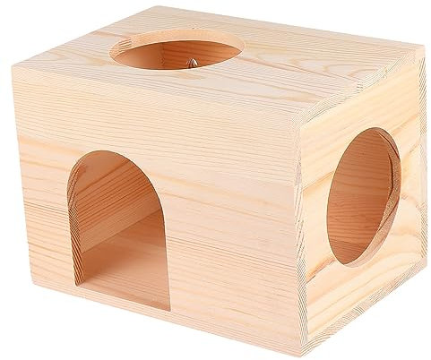 Yardenfun Comedero De Madera para Mascotas Cabaña Moderna para Hámsters y Diseño Transpirable y Cómodo