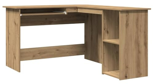 vidaXL Bureau d'angle chêne artisanal 120x140x75 cm bois d'ingénierie, bureau, bureau d'étude, mobilier de bureau à domicile, bureau d'ordinateur