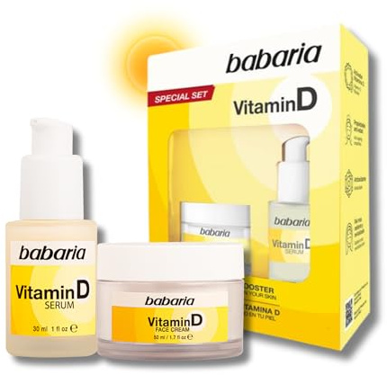Babaria - Pack Vitamina con Serum Facial y Crema Hidratante Facial | Babaria Crema Facial y Sérum Facial | Efecto Activado