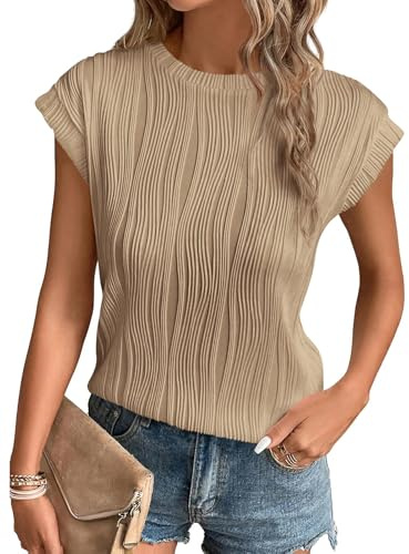 Gemulate Short Sleeve Tops Casual T Shirts Round Neck Blouse | ladies Knit Tees