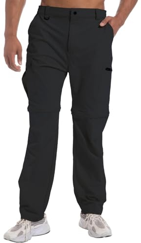 Mens Outdoor Hiking Pants Convertible Lightweight Water Resistant Quick Dry Zip Off Fishing Travel Camping Tactical Pants Dark Grey XL