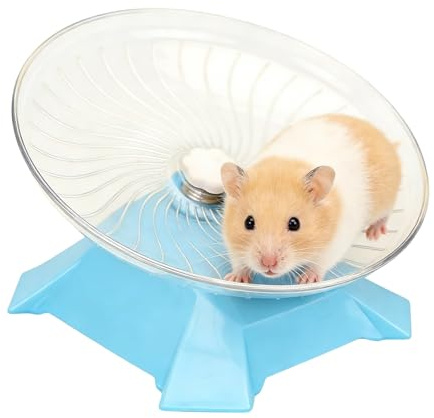 Silenciosa rueda para hámster – Rueda para animales pequeños de 9,45 pulgadas | PP estable - Cinta de correr silenciosa con soporte y 300 g de peso para promover el movimiento de hámsters