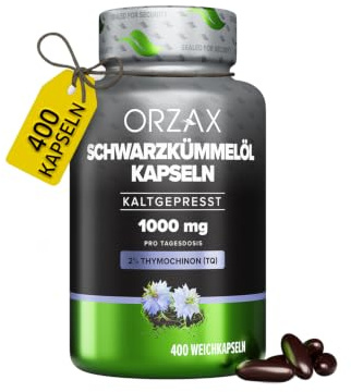 ORZAX Black Seed Oil 1000mg - 400 Softgel Capsules, 200 Day Supply, 2% TQ