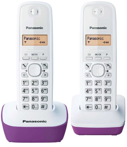 Panasonic KX-TG1612FRF Téléphone Duo sans fil DECT sans répondeur Pourpre [Version Française]