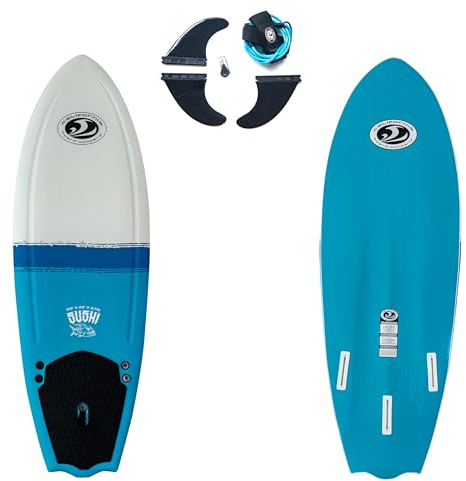 Tabla de surf blanda Sushi Fish de California Board Company; 1,73 m de color rojo, blanco y azul