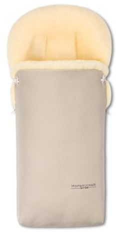 Hofbrucker Lammfell-Fußsack Putzi Kinderwagen, Buggy/Winterfußsack wind- & wasserabweisend/Warmer Fußsack Oberteil abnehmbar/echtes Lammfell/Made in Germany
