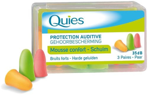 Quies 3 Paires de Protection Auditive en Mousse - Couleur: Couleurs assorties