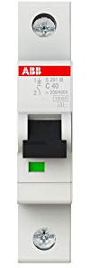 ABB 2 cds271001r0404 Système Pro M Compact Disjoncteur miniature, pôle unique, Type C, 40 A Courant nominal, 88 mm H x 17,5 mm W x 69 mm D