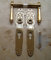 Graf von Gerlitzen Antik Messing Tür Griffe Türgriffe Langschild PZ 72 Jugendstil S6-4P