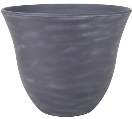 Classic Home and Garden Honeysuckle Resin Planters - Lightweight Indoor & Outdoor Plant Pots - UV-Resistant Plastic Flower Pots - Pot Planters for Flowers & Herbs (15 Zinc Grey)