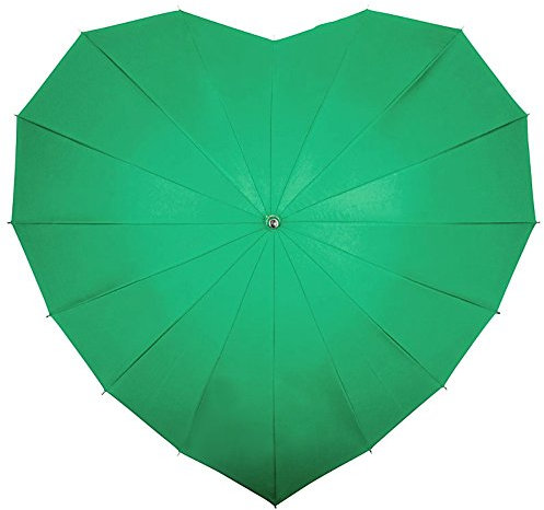 VON LILIENFELD Regenschirm Herz grün Sonnenschirm Brautschirm Hochzeitsschirm