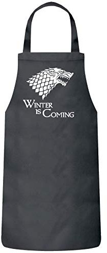 Shirtstreet Frauen Herren Barbecue Baumwoll Grillschürze Kochschürze Wolf - Winter Is Coming, Größe: onesize,Dark Grey