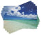 ABAKUHAUS Ozean Platzmatten, Insel Sealife Wellenförmige Sunny, Waschbare Stoff Esszimmer Küche Tischdekorations Digitaldruck, Blau Creme