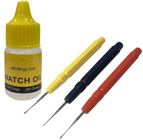Jewellers Tools Pegasus Uhrenöl und 3 Pins: hochwertiges Werkzeug für Taschenuhren, alle Uhren, Reinigungswerkzeug (36)