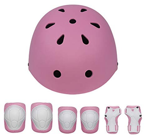 ZLYJ Kids Bike Helmets, Cozy Adjustable Helmet,Toddler Helmet with Knee Pads Elbow Wrist Guards,for Skateboard Skate Scooter fit for 3-12 Years Boys Girls