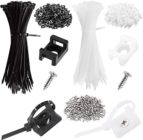 Rustark Lot de 480 serre-câbles de type selle, support de câble avec vis taraudeuses, assortiment de clips de serrage pour câbles métalliques, clips de serrage pour la gestion des fils