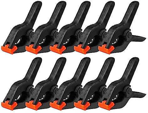 10 PCS Fermagli a Molla Nylon, 95 mm Morsetti a Molla con Ganasce Mobili, Apertura 25 mm per Fissaggi, Falegnameria e Studi Fotografici