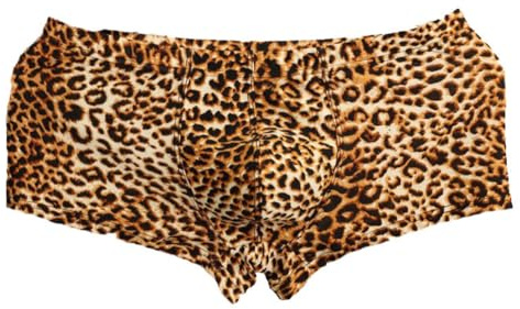 Hrlace Boxer pour Homme Sous-vêtements Sexy Motif Léopard Caleçon Hommes Coton Slip Autant Extensible Rétro Short Jaune XXL